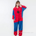 Reka bentuk Spiderman Piyama Hooded Flanel Soft Flanel